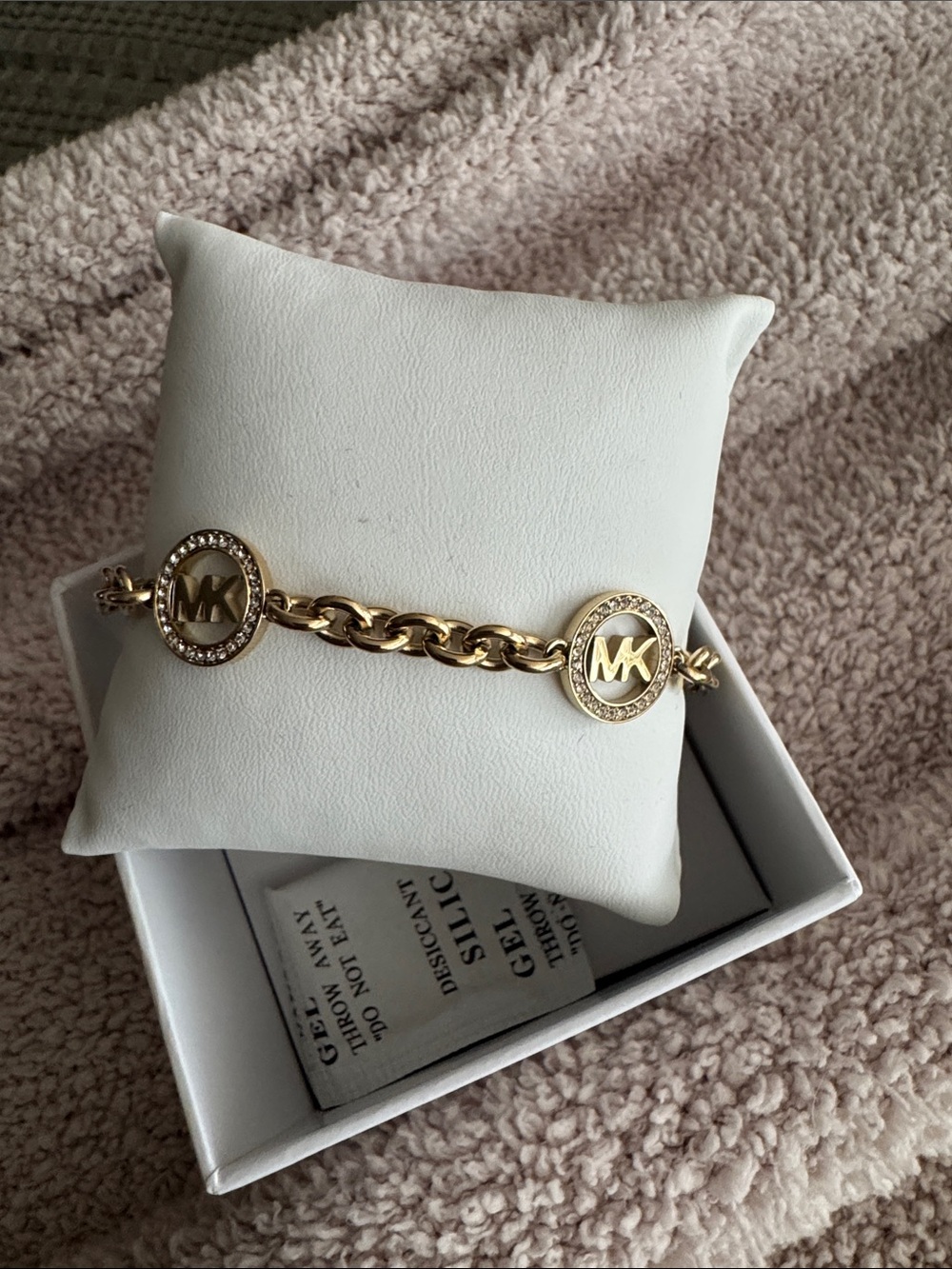 Michael Kors Gold Chain Bracelet with MK Medallions